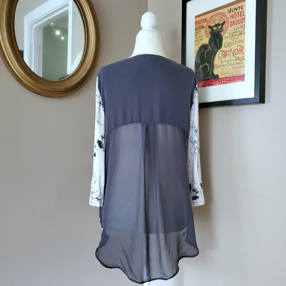 Anthro Leifsdottir Floral Print Silk Back Blouse S - Picture 9 of 16